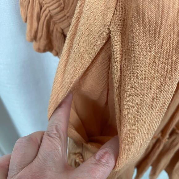 Free People Peach See Ya There Oversized Mini Dress Sz.L - Picture 12 of 16